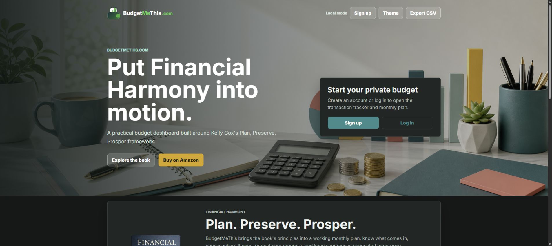 Budget Me This: Public homepage, October 2026