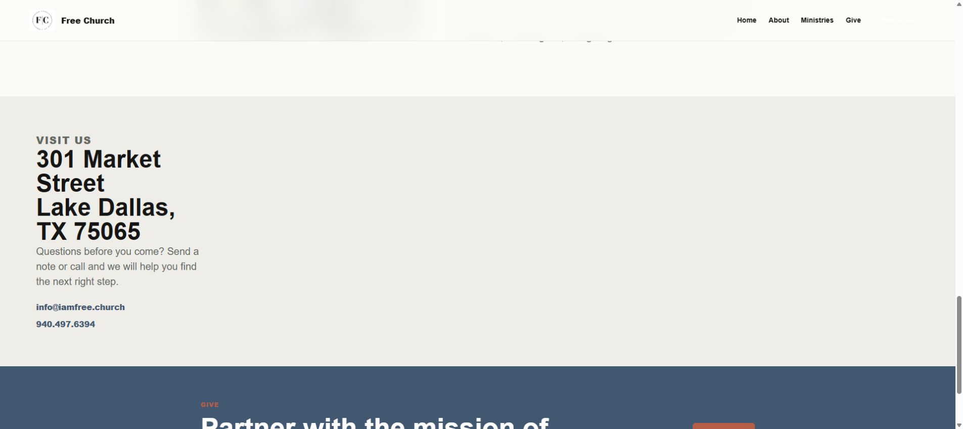 Free Church Websites: Free Church Websites product screen
