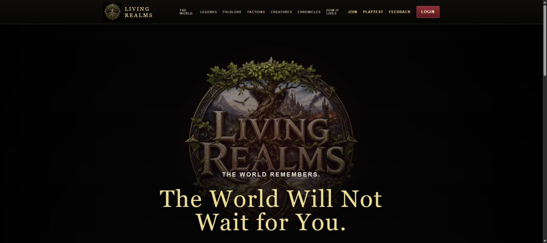 Living Realms: Public homepage, October 2026