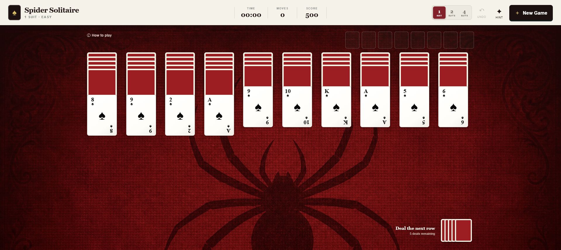 Spider Solitaire: Spider Solitaire product screen